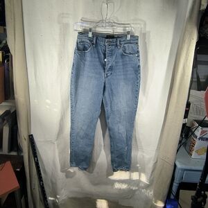 Women's Size 27 DSTLD Straight Leg Distressed Jeans Classic Button Fly Closure